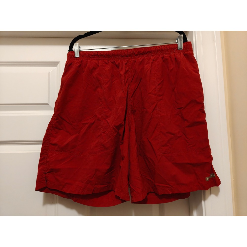 Columbia Sportswear Mens Red Nylon Mesh Lined Hiking Swim Shorts XL AM4451